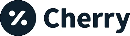 The word cherry is in a black circle on a white background.