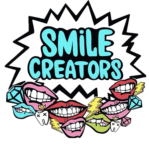A logo for smile creators with a bunch of mouths and teeth.